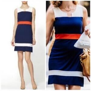 41 Hawthorn Size Small Sloane Colorblock A-Line Ponte Shift Dress Navy Blue